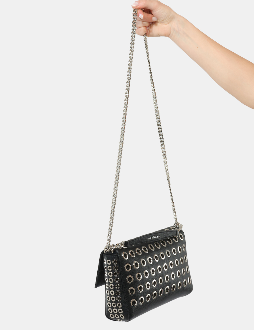 26167BO-SB_BLACK_PE26_4 Borsa John Richmond Nera - Borsa JOHN RICHMOND Nera Grintosa, compatta e ricca di dettagli distintivi, questa borsa da donna