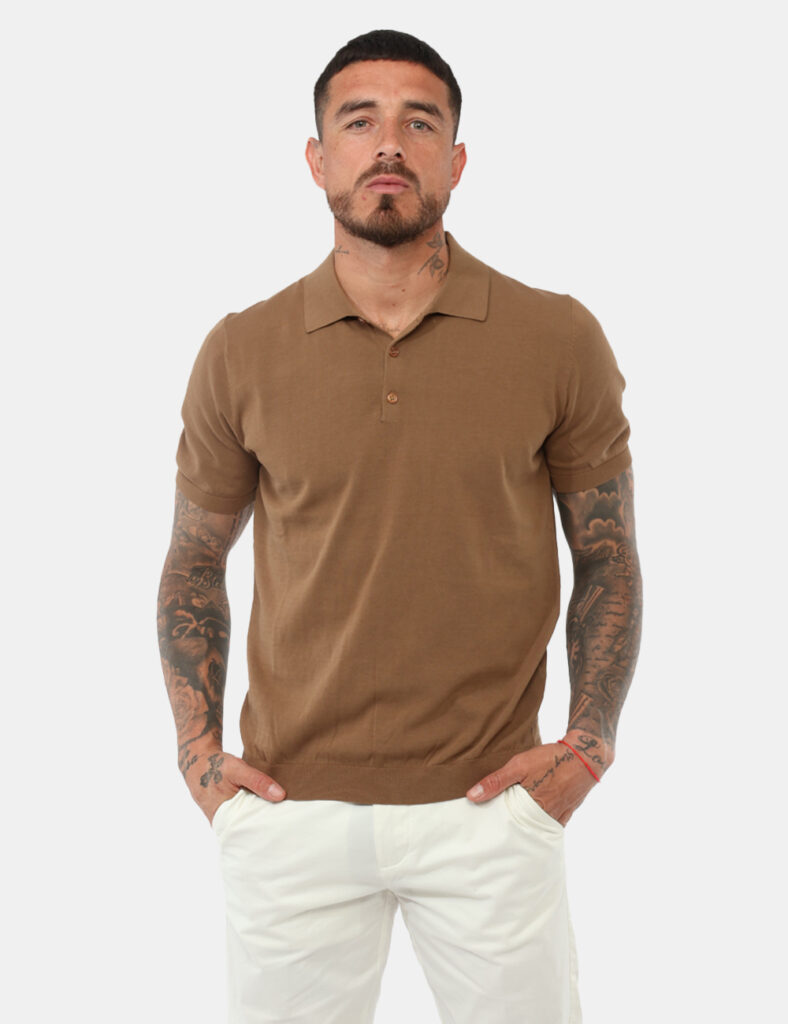 Outfit da festa uomo - Abbigliamento da festa - Polo Prj22. Marrone