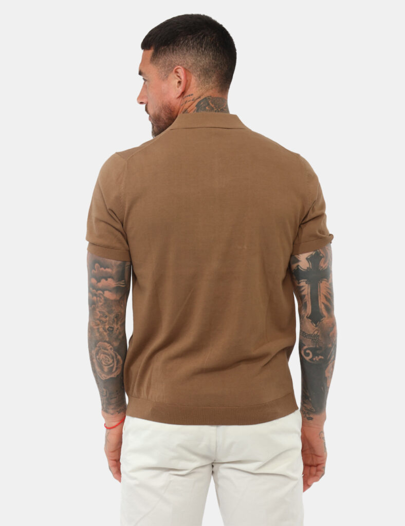 Outfit da festa uomo - Abbigliamento da festa - Polo Prj22. Marrone