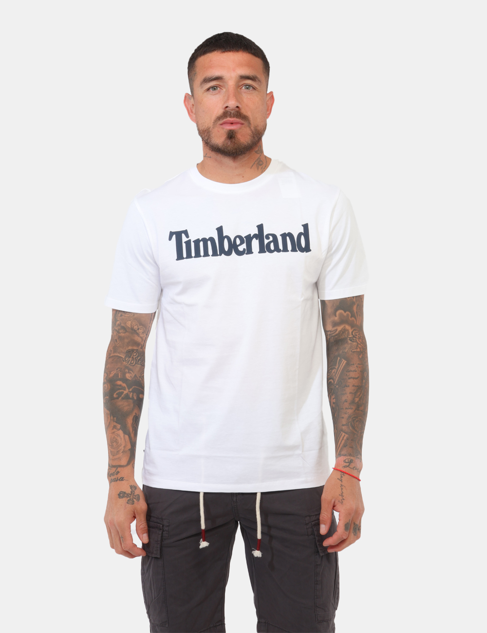 A2BRN-OB_WHITE_PE26_5 T-shirt Timberland Bianca - T-shirt TIMBERLAND Bianca da uomo Pulita, versatile e sempre attuale, la T-shirt TIMBERLAND Bian