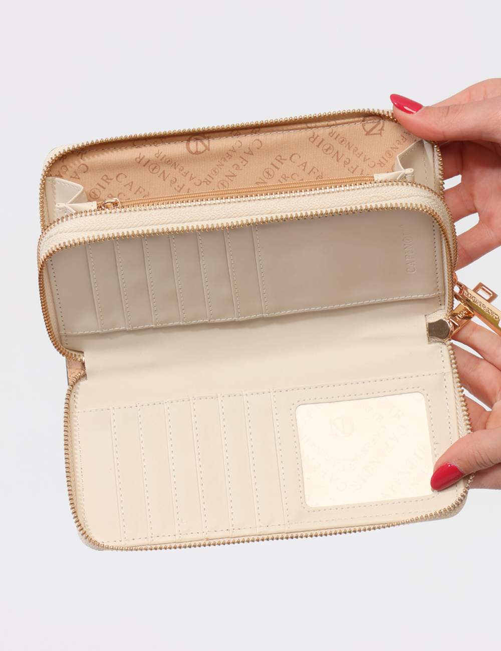 C4AG1017-OB_CIPRIA_PE26_2 Portafoglio Cafe`Noir Beige - Portafoglio CAFeNOIR Beige da donna Compatto, elegante e perfetto per accompagnarti ogni gior