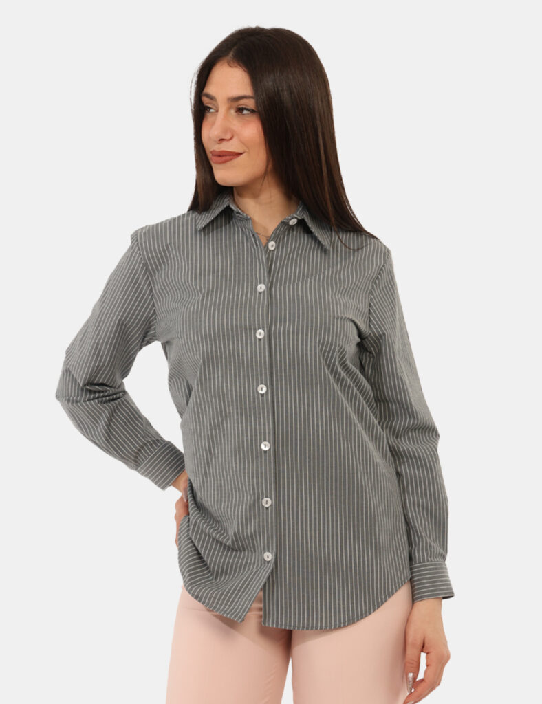 Abbigliamento donna scontato - Camicia Materica Grigia
