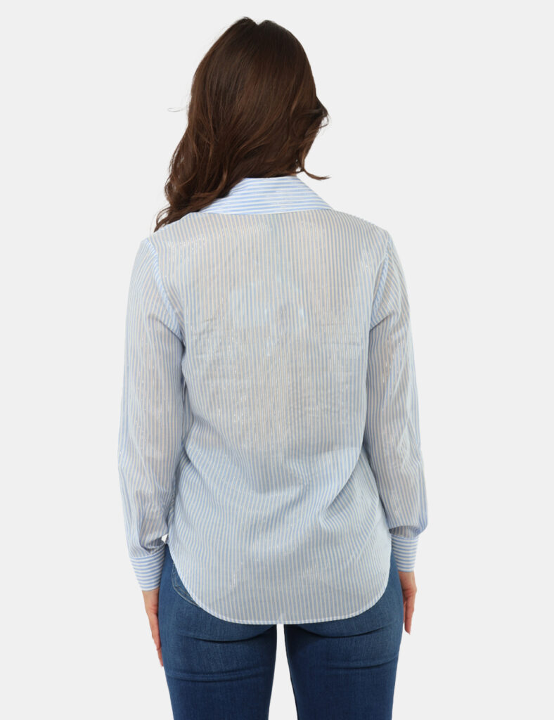 Abbigliamento donna scontato - Camicia Materica Azzurra