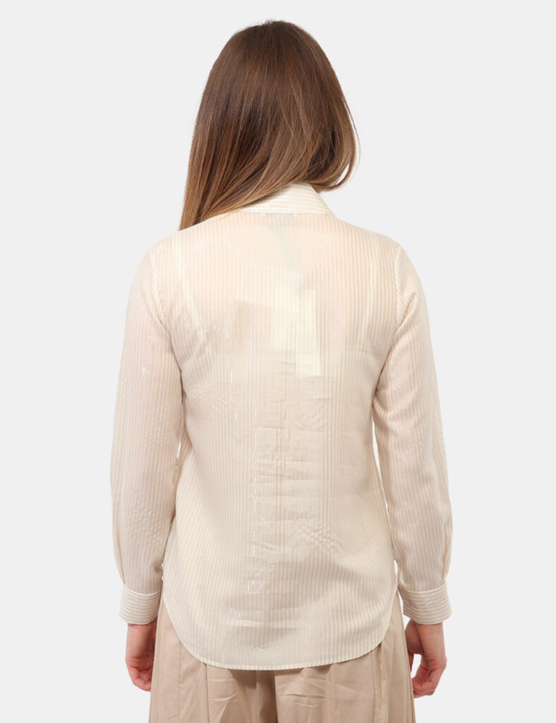 Camicia bluse elegante da donna scontata - Camicia Materica Beige
