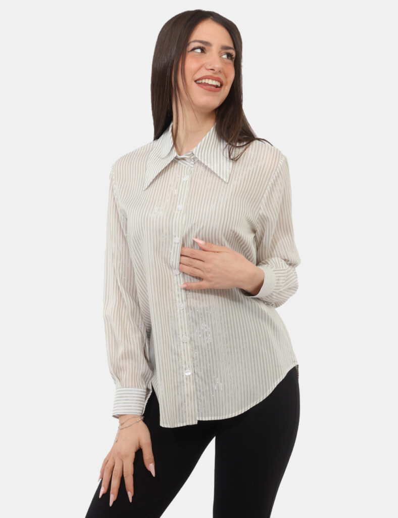 Abbigliamento donna scontato - Camicia Materica Verde
