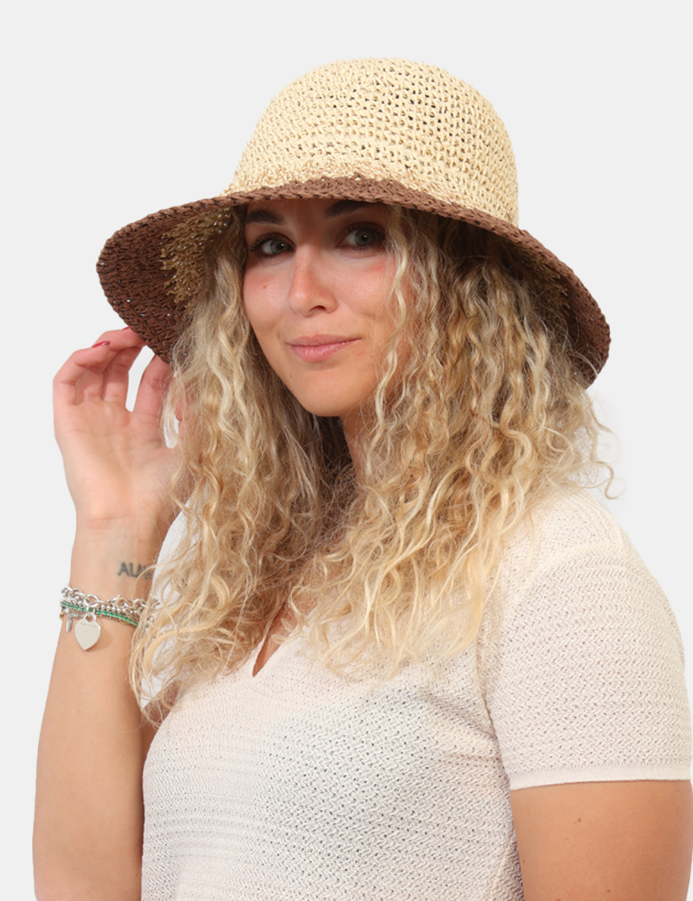 CEP0896SP-OB_BROWN_PE26_1 Cappello Concept83 Marrone - Cappello CONCEPT83 Marrone da donna Naturale, elegante e perfetto per la stagione più luminosa,