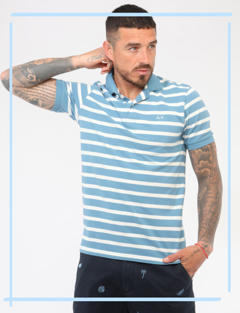 Campionari moda donna e uomo - Polo Sun68 Azzurra tg.L