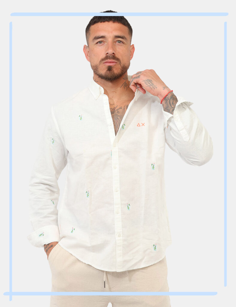 Outlet camicia da uomo scontata - Camicia Sun68 Bianca tg.L