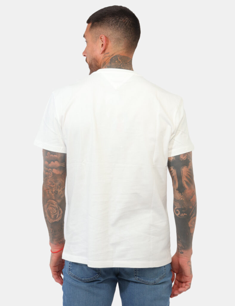 t-shirt in cotone uomo scontata - T-shirt Tommy Hilfiger Bianca