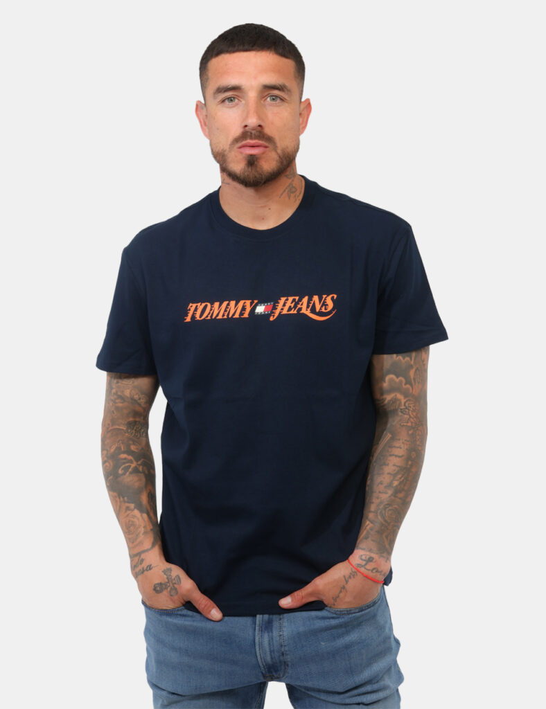 t-shirt in cotone uomo scontata - T-shirt Tommy Hilfiger Blu