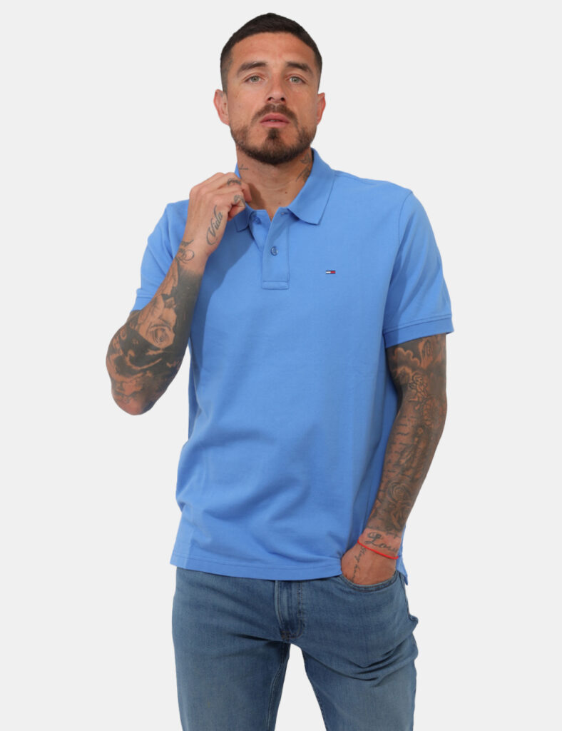 Outlet polo uomo scontata - Polo Tommy Hilfiger Azzurra