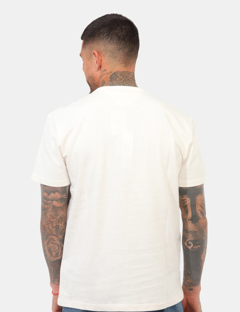 t-shirt in cotone uomo scontata - T-shirt Tommy Hilfiger Bianca