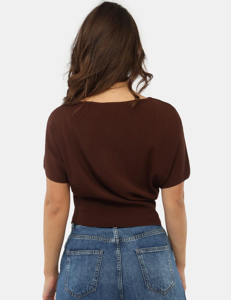 Abbigliamento donna scontato - Maglia Materica Marrone