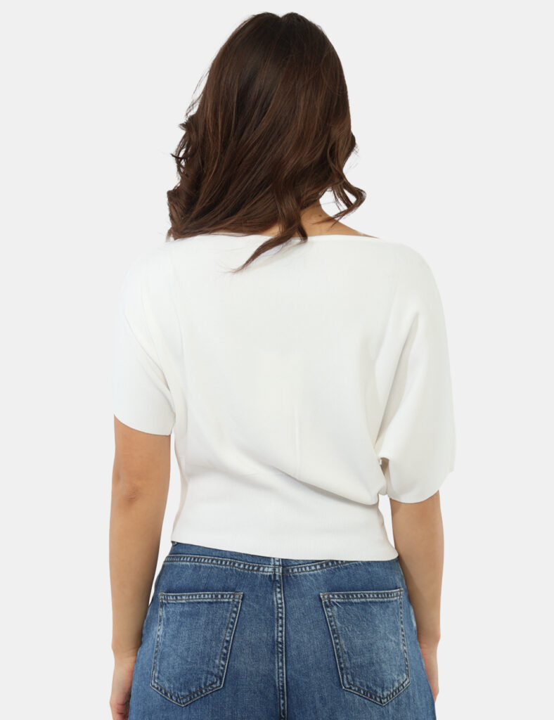 Abbigliamento donna scontato - Maglia Materica Bianca