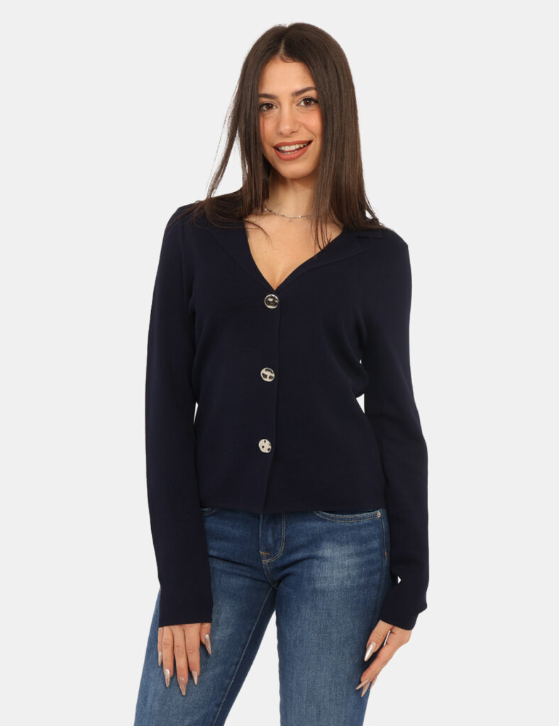 Abbigliamento donna scontato - Maglia Materica Blu