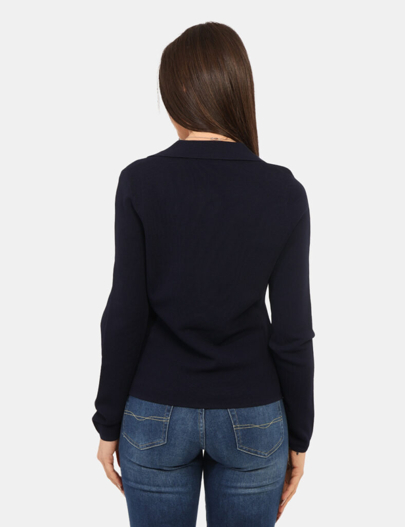 Abbigliamento donna scontato - Maglia Materica Blu