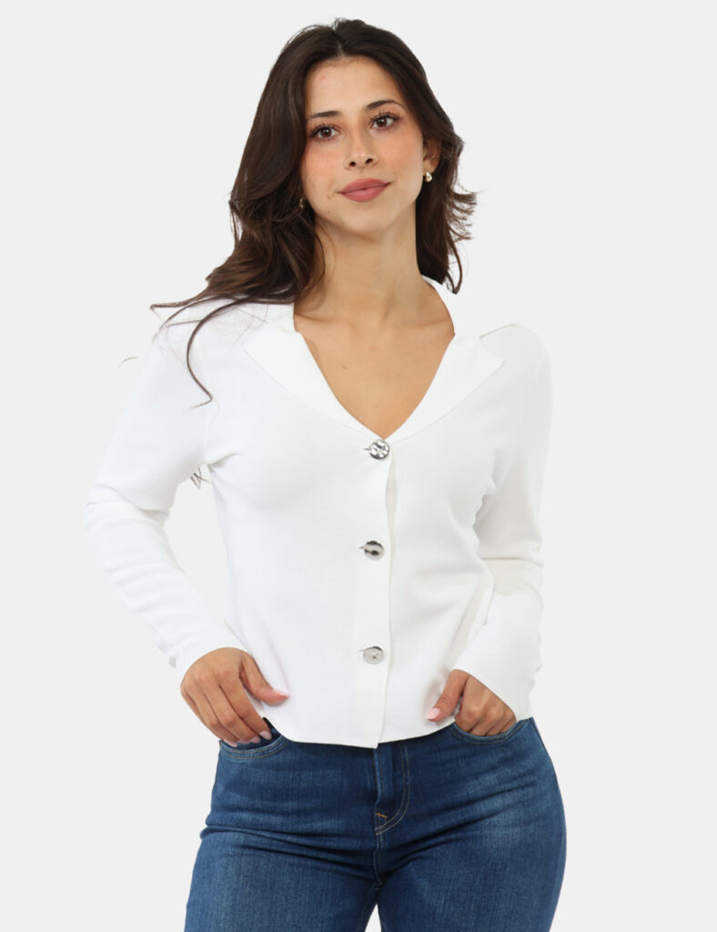 Abbigliamento donna scontato - Maglia Materica Bianca