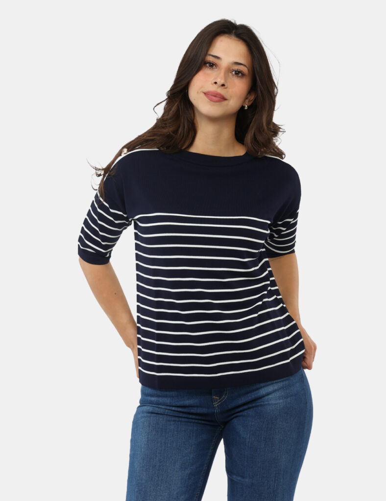 Abbigliamento donna scontato - Maglia Materica Blu