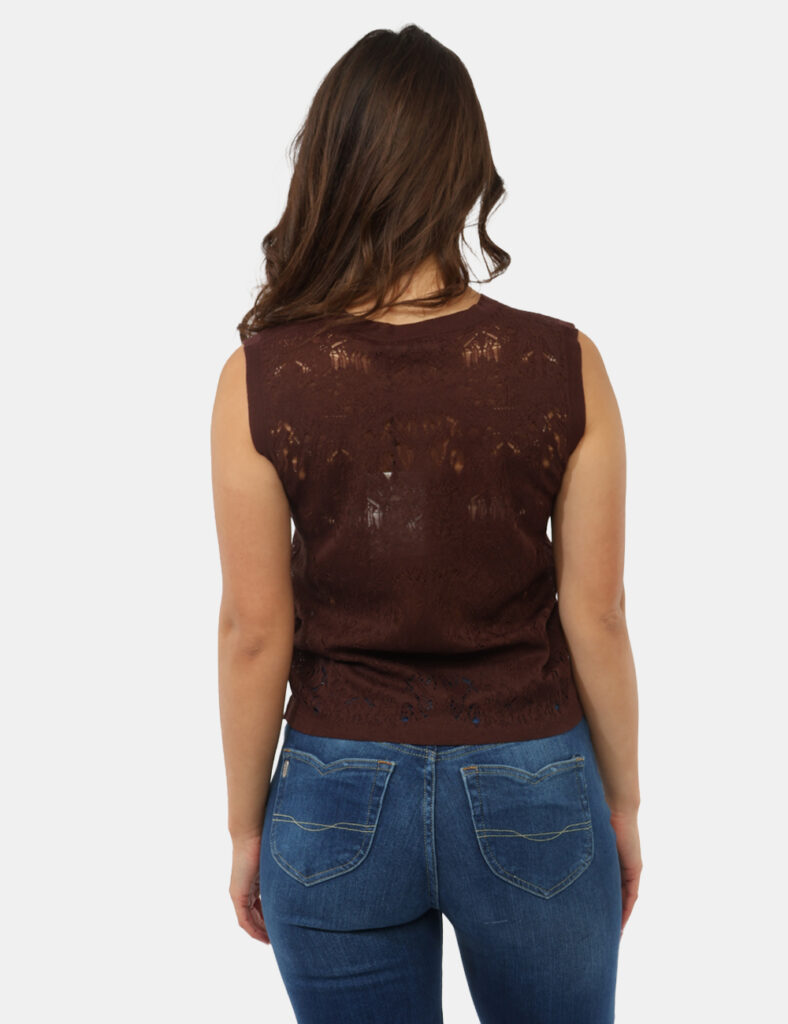 Abbigliamento donna scontato - Top Materica Marrone