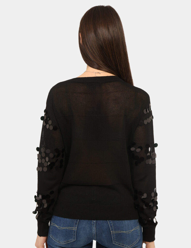 Abbigliamento donna scontato - Maglia Materica Nera