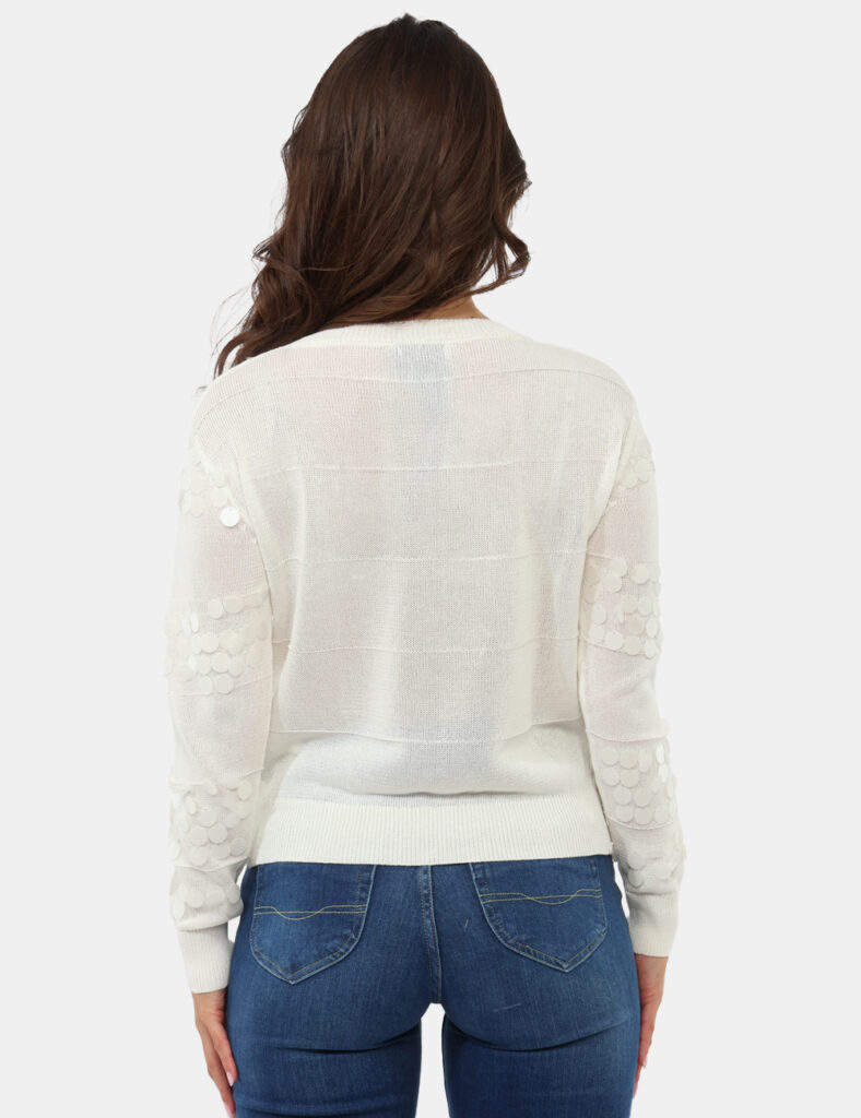 Abbigliamento donna scontato - Maglia Materica Bianca