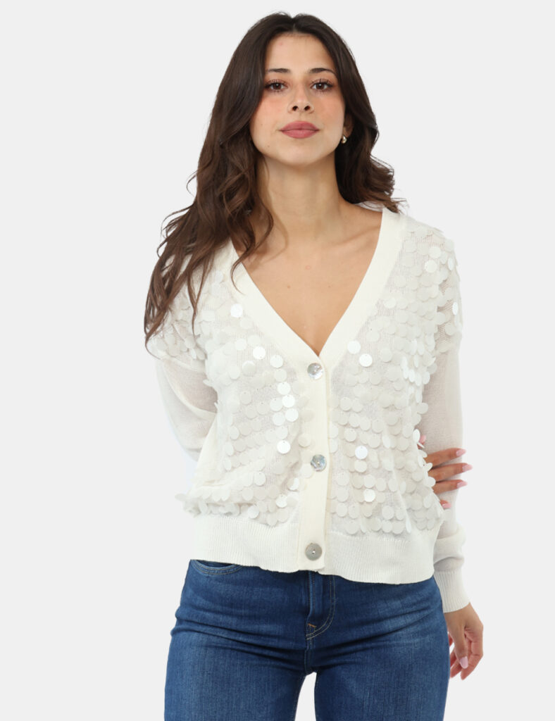 Abbigliamento donna scontato - Maglia Materica Bianca