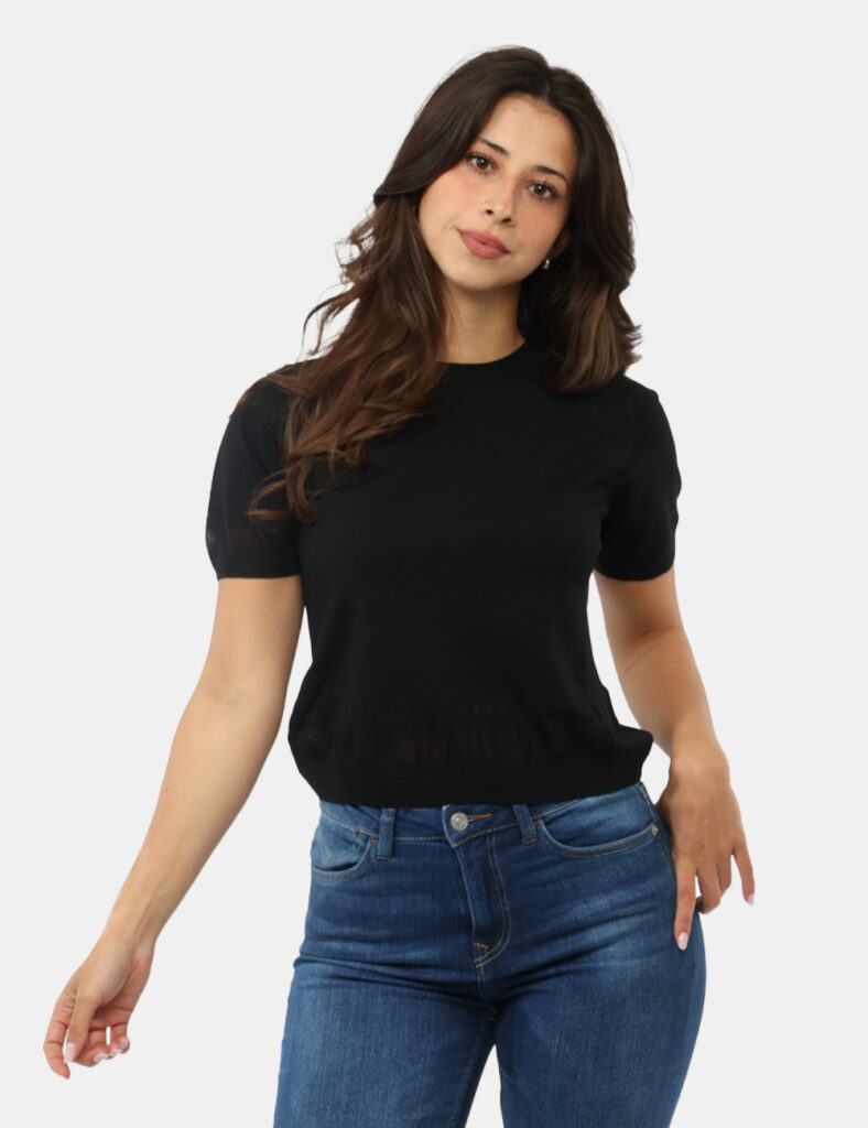Abbigliamento donna scontato - Maglia Materica Nero