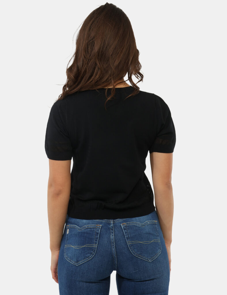 Abbigliamento donna scontato - Maglia Materica Nero