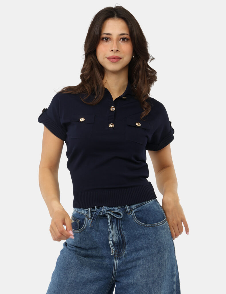 Maglia Materica Blu - Maglia MATERICA Blu da donna Raffinata, femminile e perfetta per la bella stagione, la Maglia MATERICA