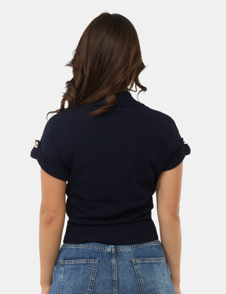 Maglia Materica Blu - Maglia MATERICA Blu da donna Raffinata, femminile e perfetta per la bella stagione, la Maglia MATERICA