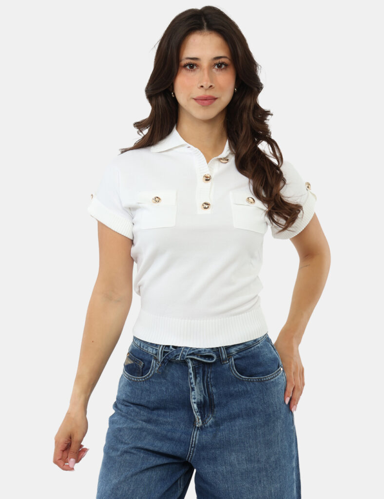Abbigliamento donna scontato - Maglia Materica Bianca
