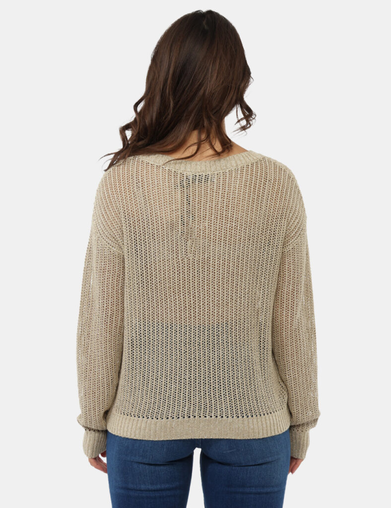 Abbigliamento donna scontato - Maglia Materica Beige