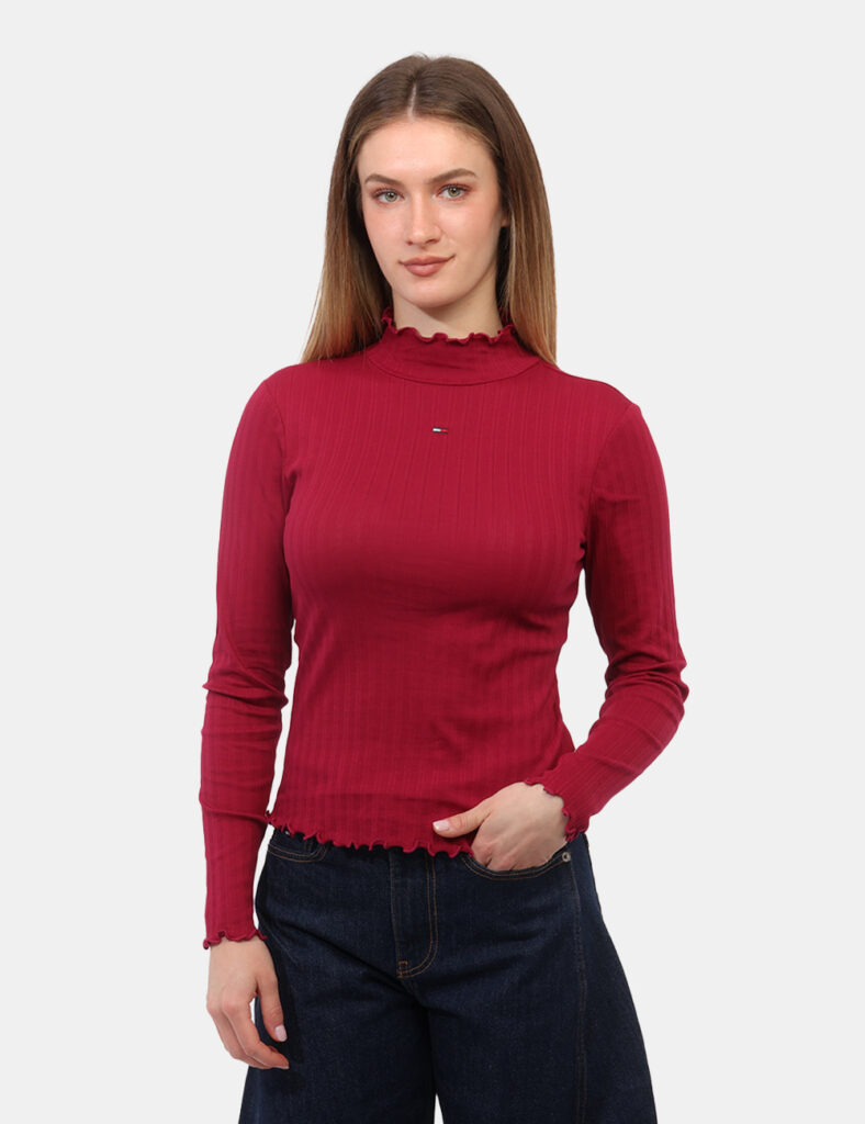 Maglia a manica lunga da donna - Maglia Tommy Hilfiger Bordeaux