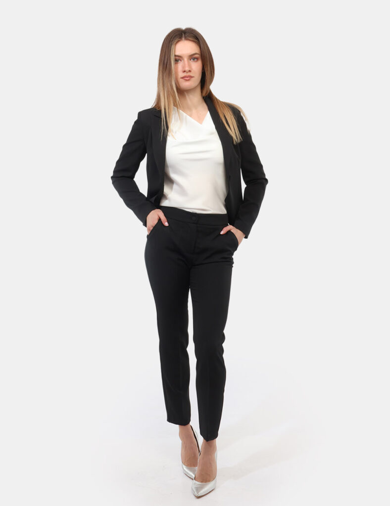 Pantaloni eleganti da donna scontati - Tailleur Giacca Pantalone Rue De Clerie Nero