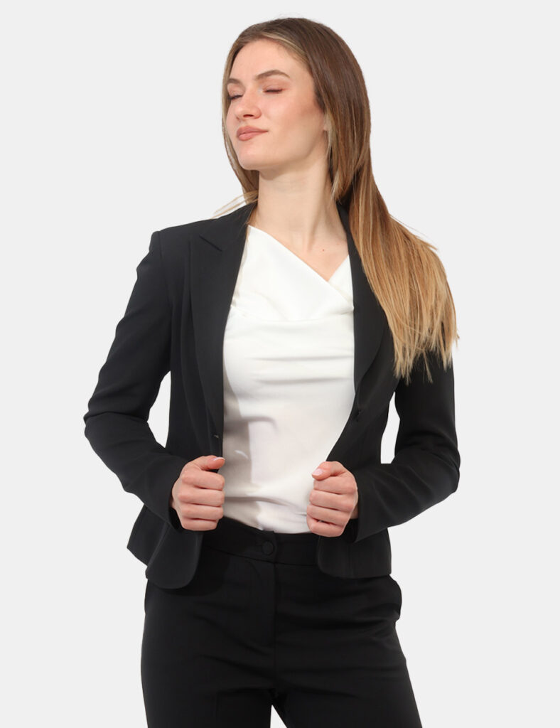 Pantaloni eleganti da donna scontati - Tailleur Giacca Pantalone Rue De Clerie Nero
