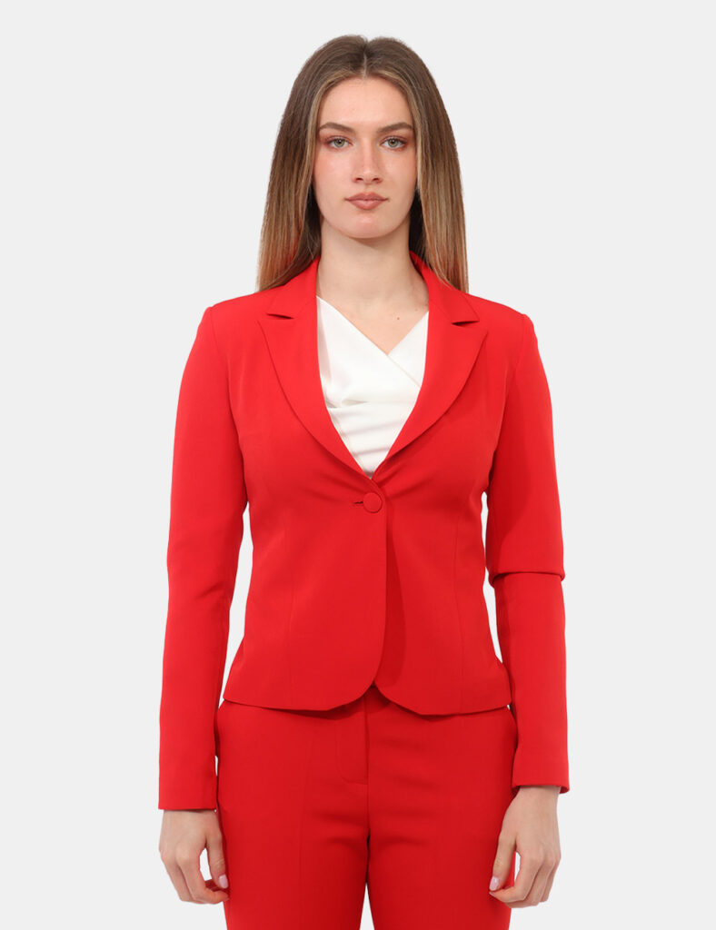 Pantaloni eleganti da donna scontati - Tailleur Giacca Pantalone Rue De Clerie Rosso