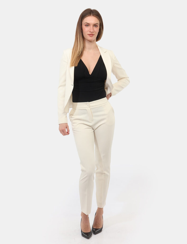 Pantaloni eleganti da donna scontati - Tailleur Giacca Pantalone Rue De Clerie Beige