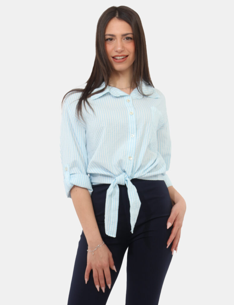 Abbigliamento donna scontato - Camicia Rue De Clerie Azzurra