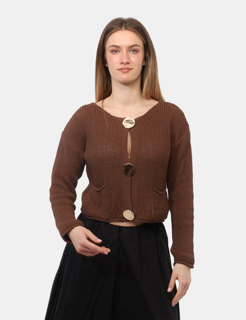 Abbigliamento donna scontato - Cardigan Rue De Clerie Marrone