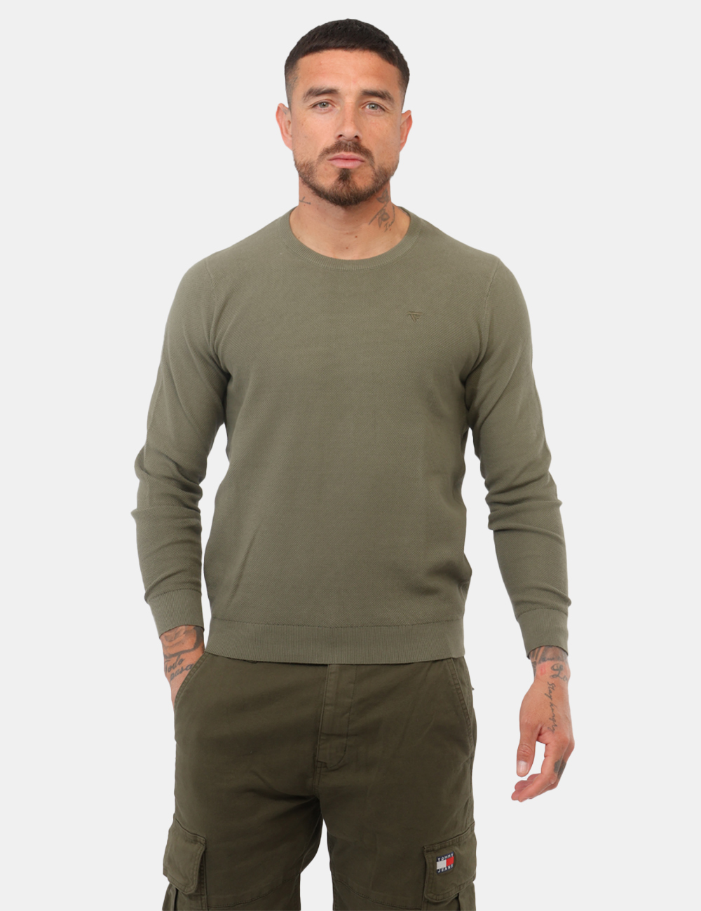 FM26S02MG-SB_ARMY_PE26_1 Maglia Fred Mello Verde - Maglia FRED MELLO Verde da uomo La Maglia FRED MELLO Verde è la scelta ideale per chi cerca uno st