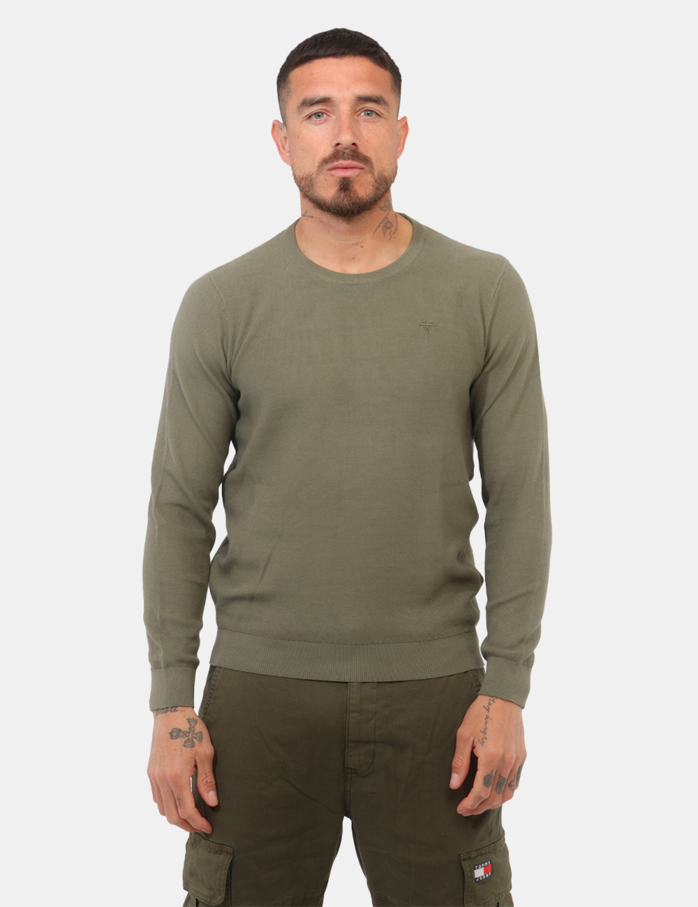 FM26S02MG-SB_ARMY_PE26_6 Maglia Fred Mello Verde - Maglia FRED MELLO Verde da uomo La Maglia FRED MELLO Verde è la scelta ideale per chi cerca uno st