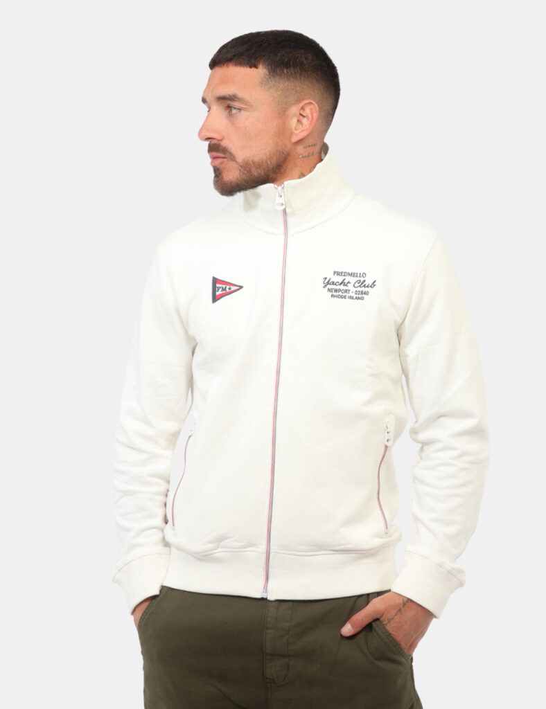 Felpa Fred Mello Bianca - Felpa FRED MELLO Bianca da uomo La Felpa FRED MELLO Bianca è il capo ideale per chi cerca uno stil