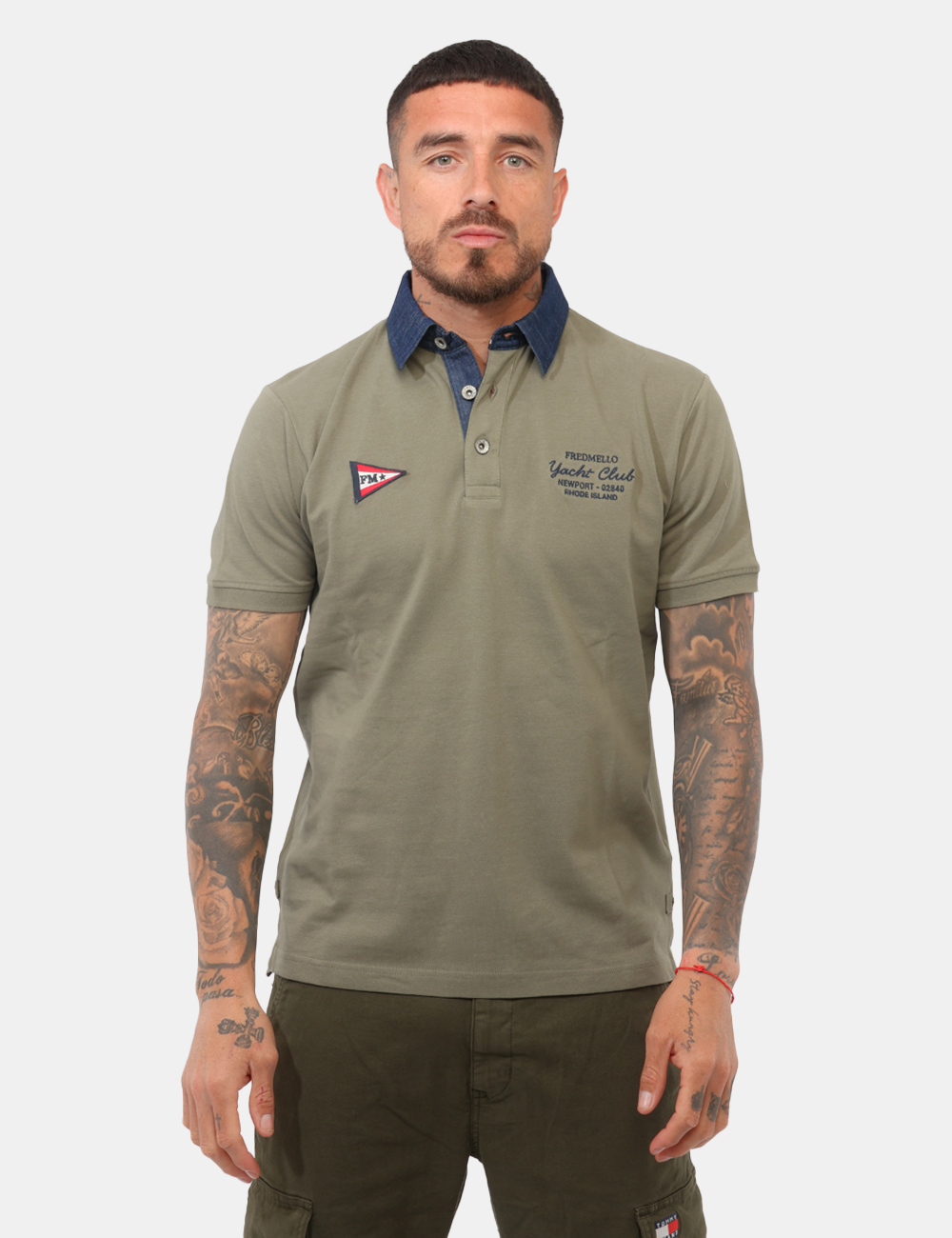 FM26S17QC-SB_ARMY_PE26_6 Polo Fred Mello Verde - Polo FRED MELLO Verde da uomo La Polo FRED MELLO Verde è la scelta ideale per chi desidera distingue