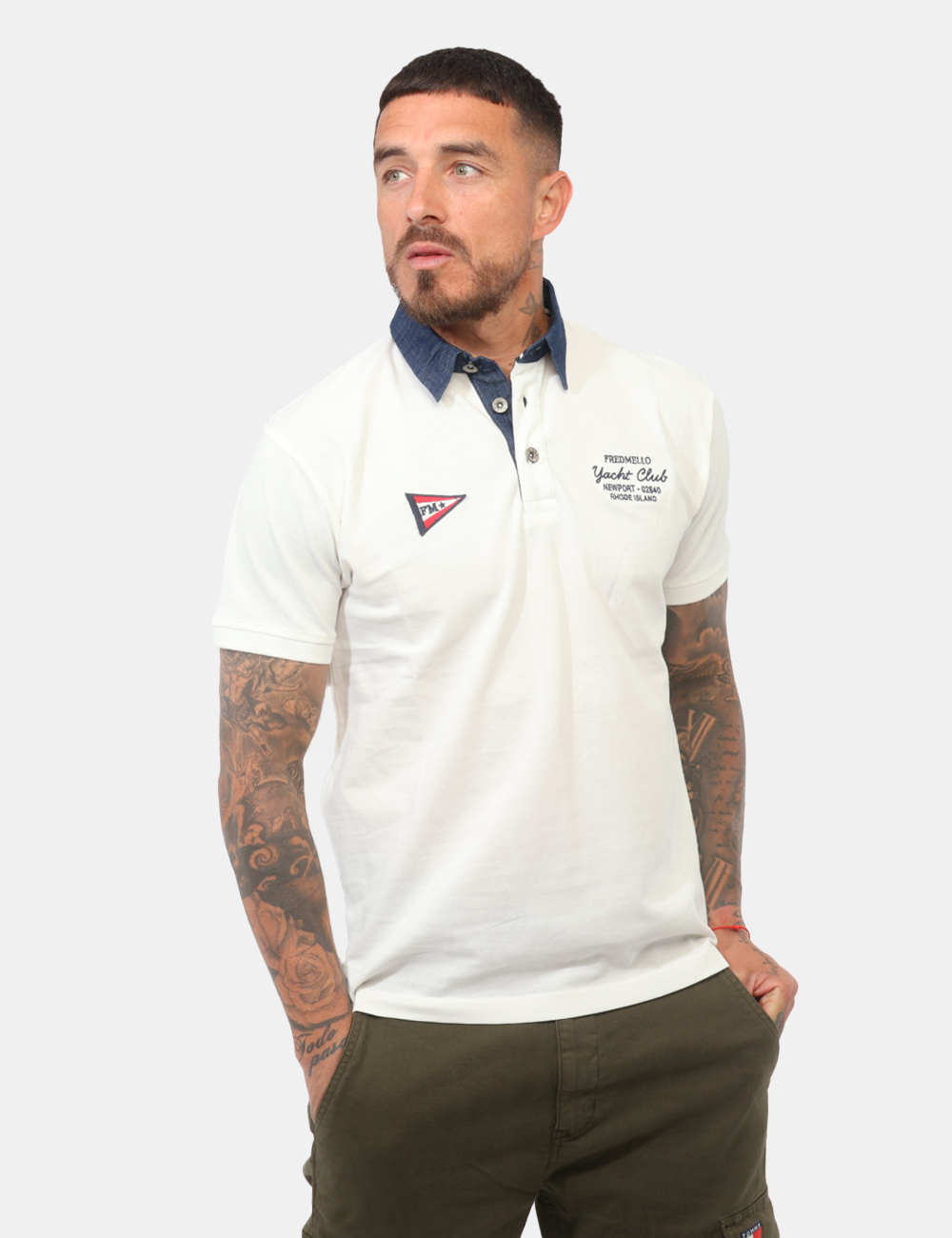 FM26S17QC-SB_OFF-WHITE_PE26_1 Polo Fred Mello Bianca - Polo FRED MELLO Bianca da uomo La Polo FRED MELLO Bianca è il capo perfetto per chi cerca uno stile
