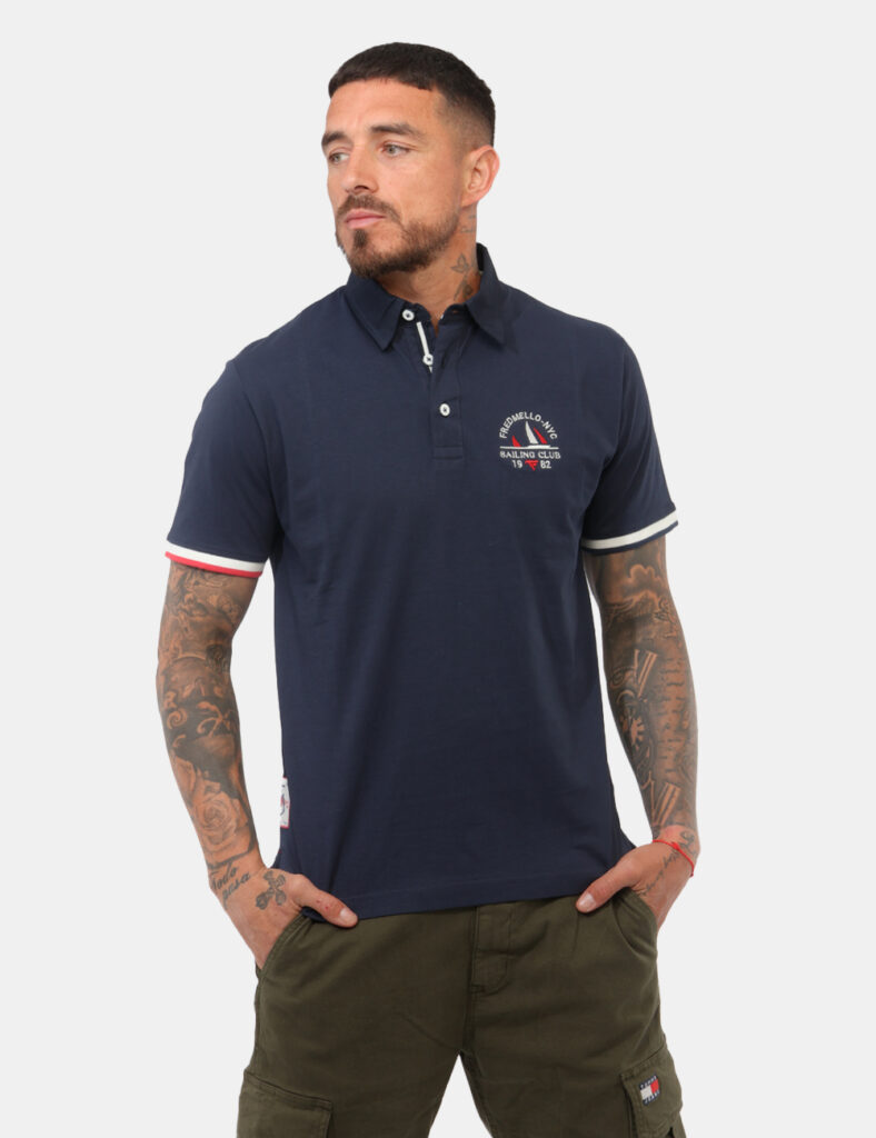 Polo Fred Mello Blu - Polo FRED MELLO Blu da uomo La Polo FRED MELLO Blu è il capo ideale per chi desidera un look curato ma