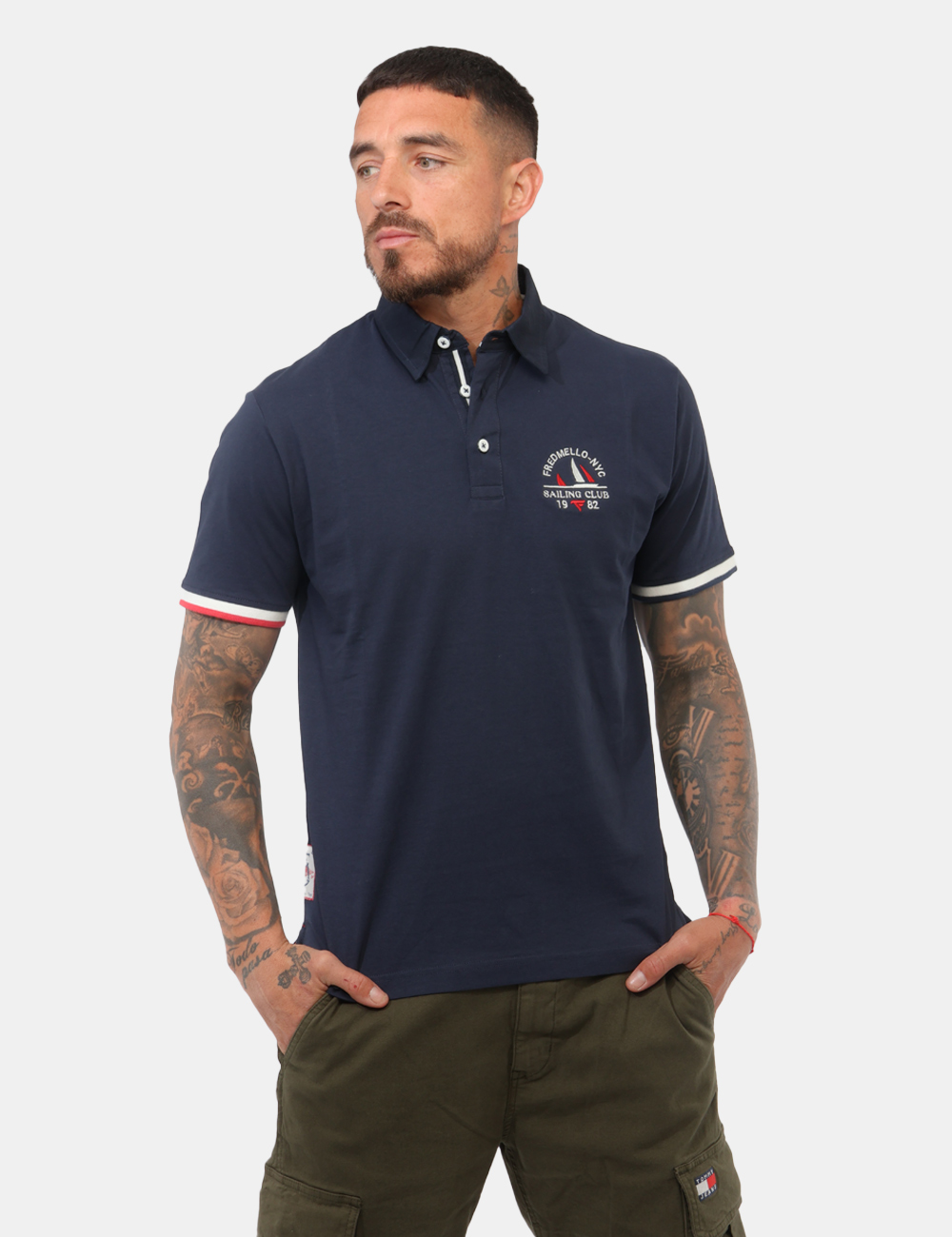 FM26S18QC-SB_BLUE_PE26_1 Polo Fred Mello Blu - Polo FRED MELLO Blu da uomo La Polo FRED MELLO Blu è il capo ideale per chi desidera un look curato ma