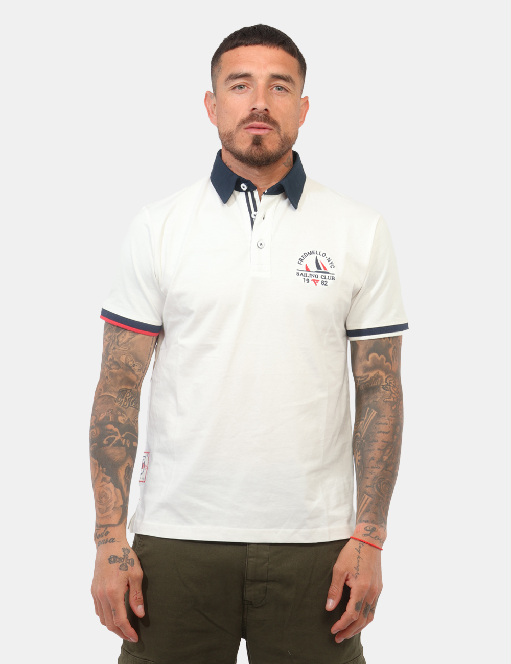 FM26S18QC-SB_OFF-WHITE_PE26_6 Polo Fred Mello Bianca - Polo FRED MELLO Bianca da uomo La Polo FRED MELLO Bianca è il capo perfetto per chi desidera uno st