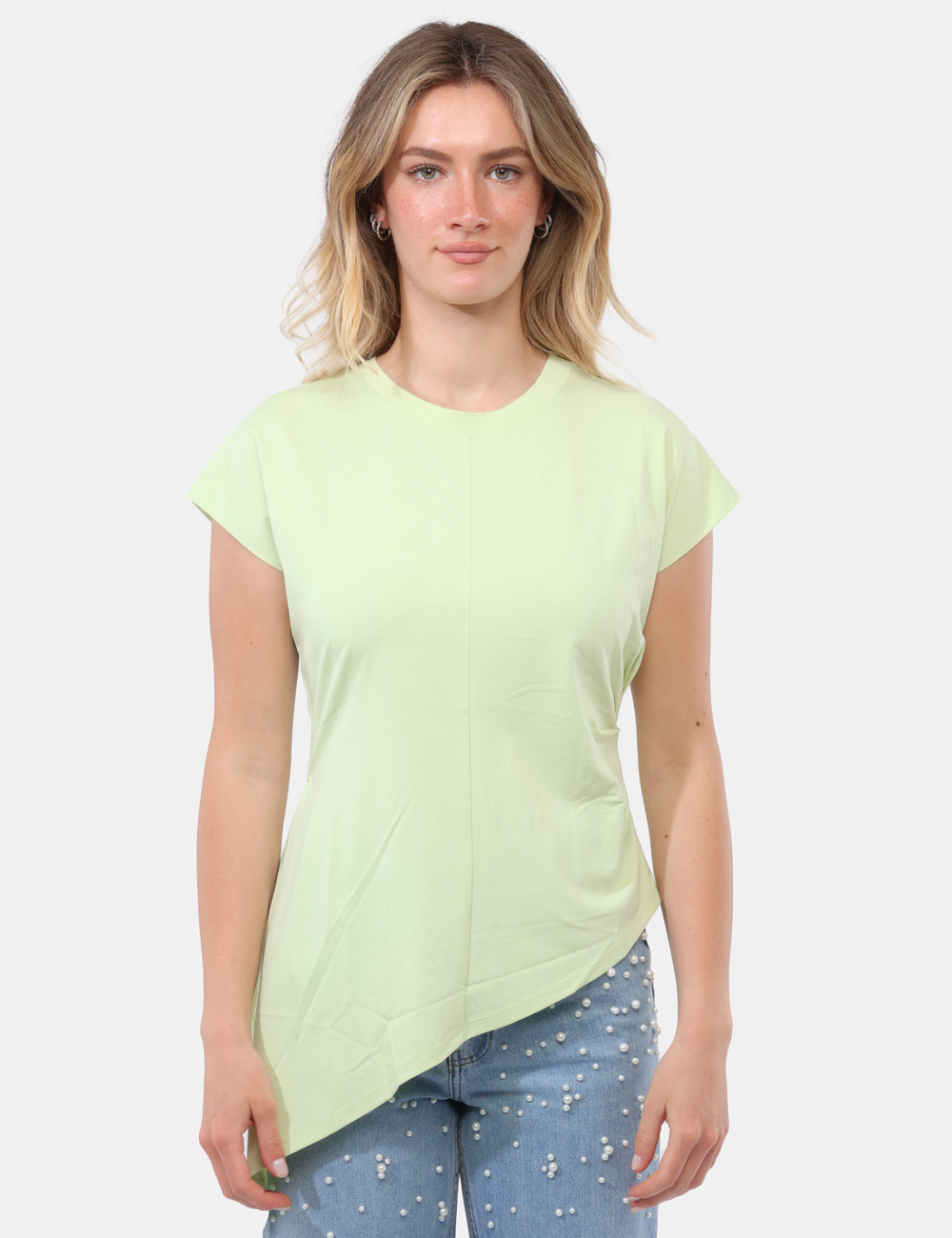 FP26ST3018J43301-OB_PASTELGREEN_PE26_6 T-shirt Fracomina Verde - T-shirt FRACOMINA Verde da donna Essenziale ma con un twist contemporaneo, la T-shirt FRACOMINA Ve
