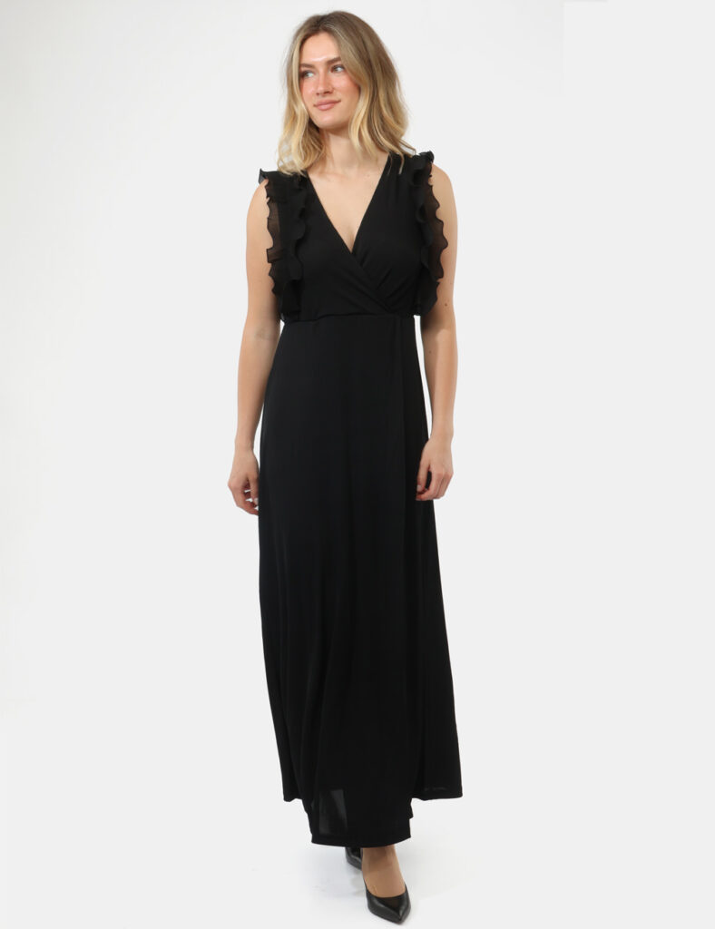 Abito scollato scontato - Vestito Fracomina Nero