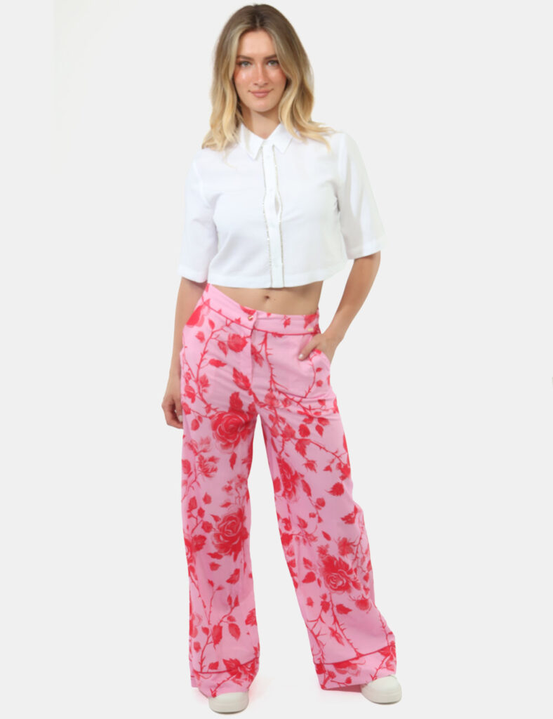 Pantaloni da donna larghi scontati - Pantalone Fracomina Rosa